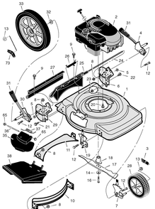Mower Housing Assembly Diagram and Parts List for 223310X24D 2005 Briggs and Stratton Lawn Mower